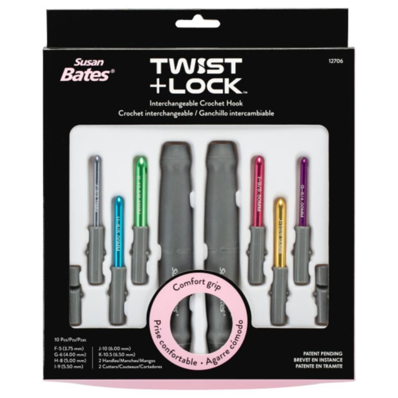 Susan Bates Twist + Lock Deluxe Interchangeable Crochet Hook Set